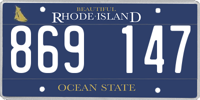 RI license plate 869147