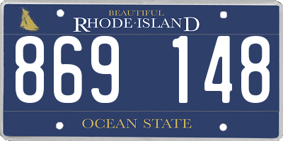 RI license plate 869148