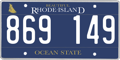 RI license plate 869149