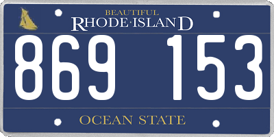 RI license plate 869153