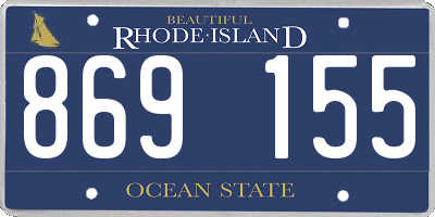 RI license plate 869155