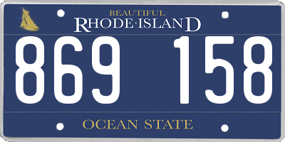 RI license plate 869158