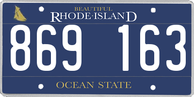 RI license plate 869163