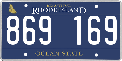 RI license plate 869169