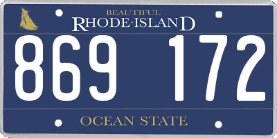 RI license plate 869172