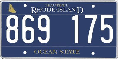 RI license plate 869175