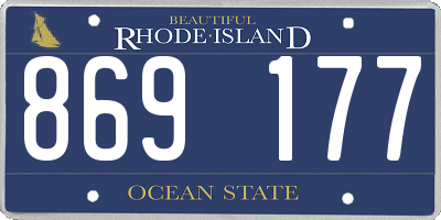 RI license plate 869177