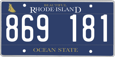 RI license plate 869181