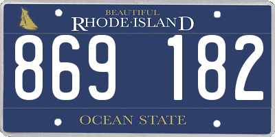 RI license plate 869182