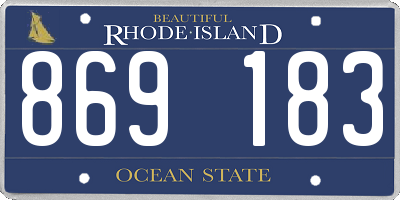 RI license plate 869183