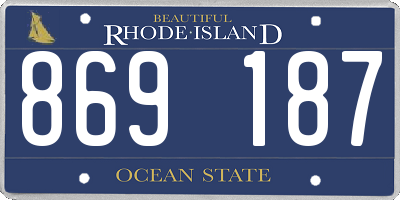 RI license plate 869187