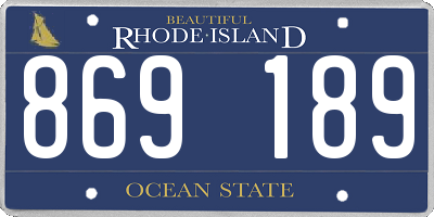 RI license plate 869189