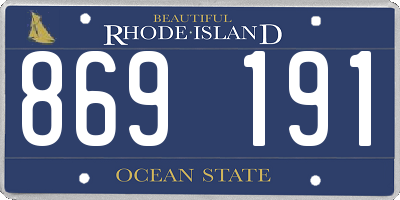 RI license plate 869191
