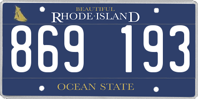 RI license plate 869193