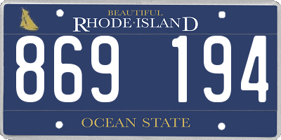 RI license plate 869194
