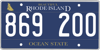 RI license plate 869200