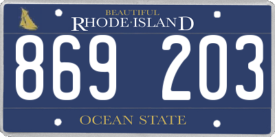 RI license plate 869203