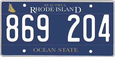 RI license plate 869204