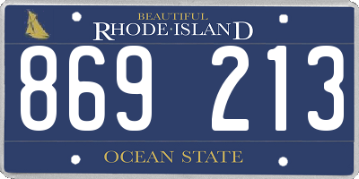 RI license plate 869213