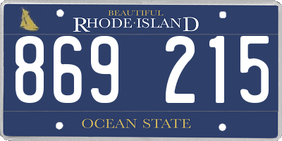 RI license plate 869215