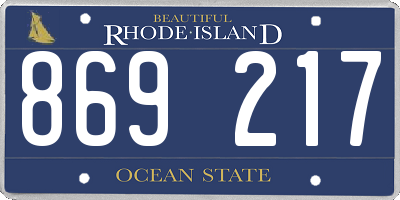 RI license plate 869217