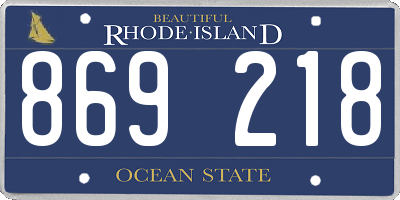 RI license plate 869218