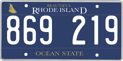 RI license plate 869219