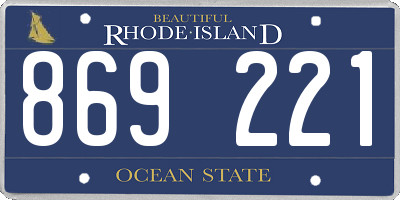 RI license plate 869221