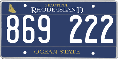 RI license plate 869222