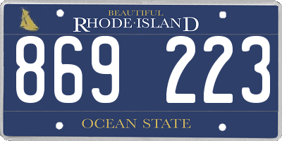 RI license plate 869223
