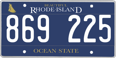 RI license plate 869225