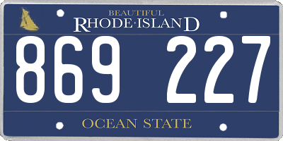 RI license plate 869227
