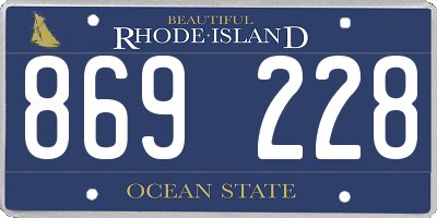 RI license plate 869228