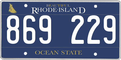RI license plate 869229