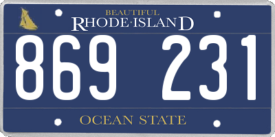 RI license plate 869231