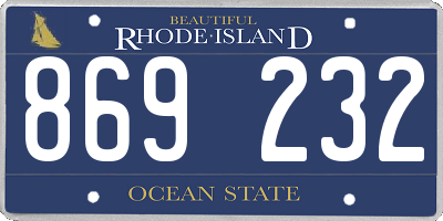 RI license plate 869232