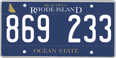 RI license plate 869233