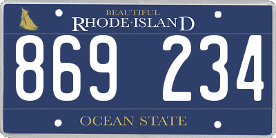 RI license plate 869234