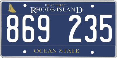 RI license plate 869235