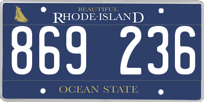 RI license plate 869236