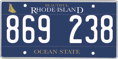 RI license plate 869238