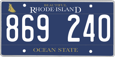 RI license plate 869240
