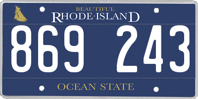 RI license plate 869243