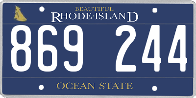 RI license plate 869244