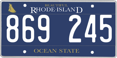 RI license plate 869245