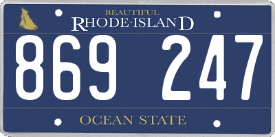 RI license plate 869247