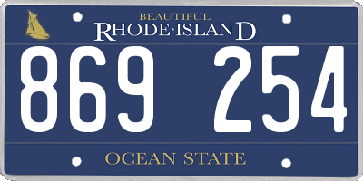RI license plate 869254