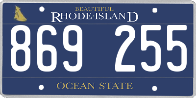 RI license plate 869255