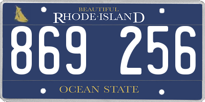 RI license plate 869256
