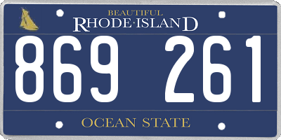 RI license plate 869261